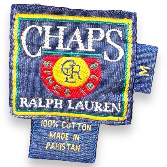 80s Purple Chaps Ralph Lauren L/S Polo Shirt Size M - Picture 2 of 9